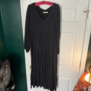 CHRISTY DAWN long sleeved cotton dress - size XL - smocked, Maxi length.